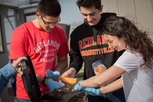 students cleaning up trash