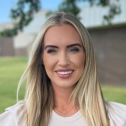 Woman with long blonde hair